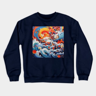 Radiant Fury: Sunlit Symphony of Turbulent Tides Crewneck Sweatshirt